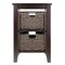 Espresso 3-Tier Accent Side Table with Open Shelf and 2 Storage Baskets for Bedroom or Living Room